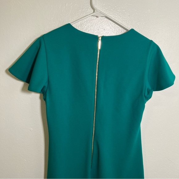 Calvin Klein Flutter Sleeve Sheath Dress Kelly Green 10 - Picture 9 of 12